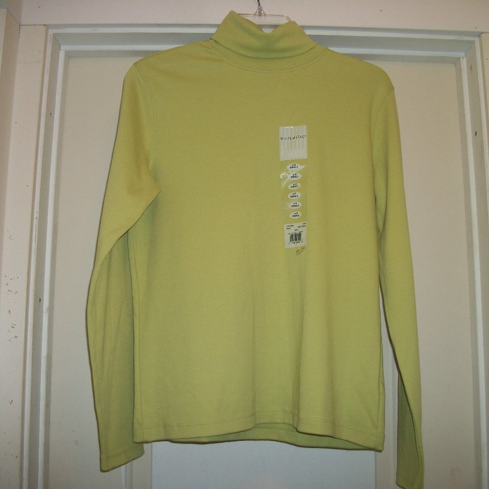 LIME GREEN NWT COTTON BLEND TURTLENECK 4/6